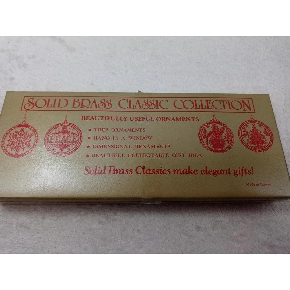 VTG Solid Brass Classic Collection Angel Ornaments Set of 3 Christmas Gold Boxed